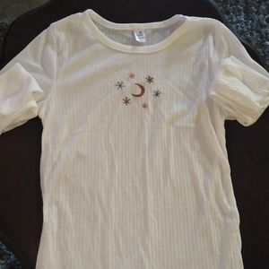 Long sleeve white moon shirt